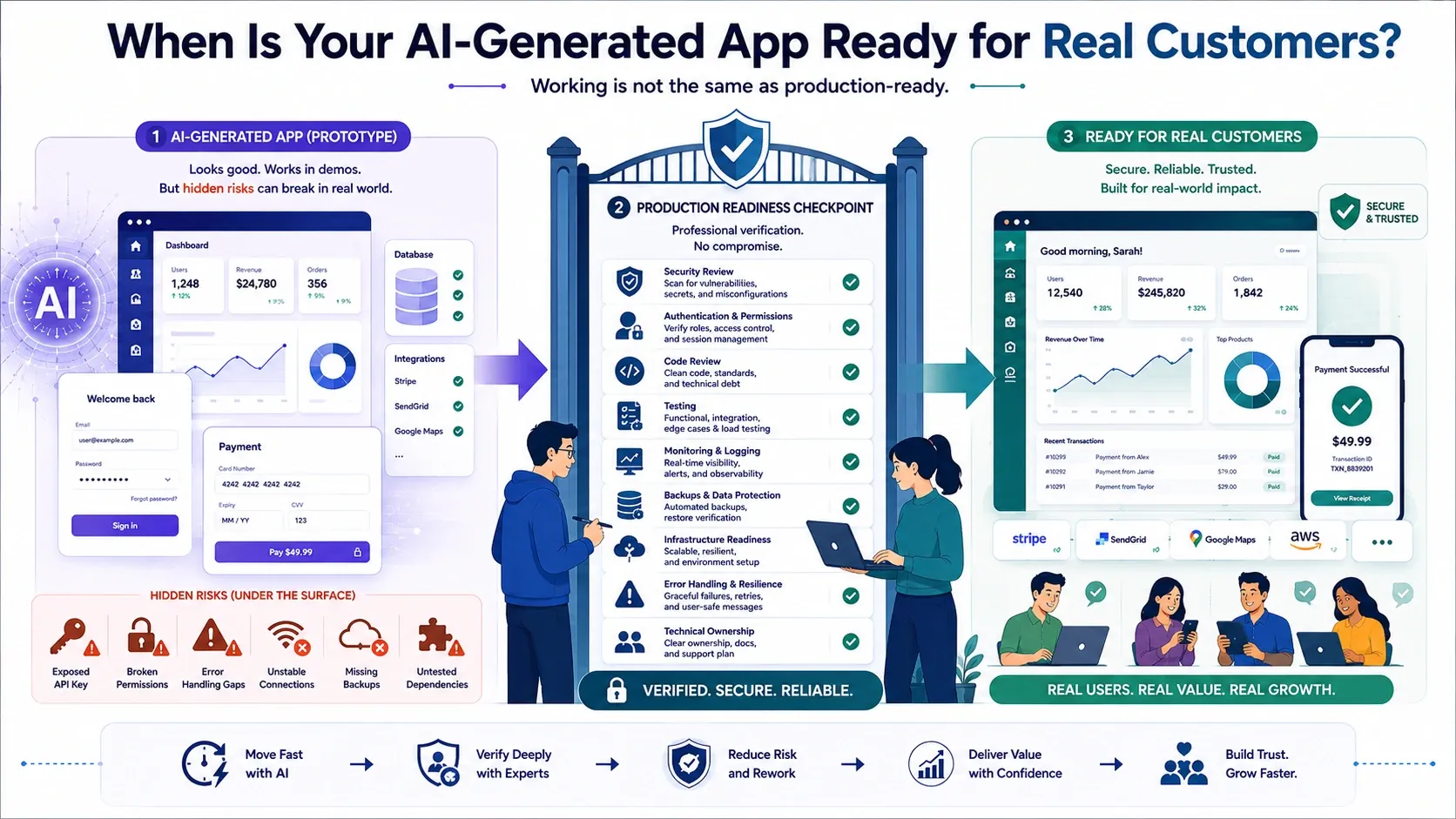 AI-generated app ready for real customers banner