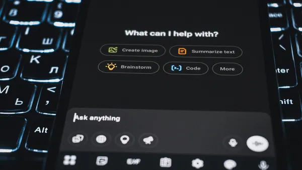 Smartphone screen showing an AI assistant interface