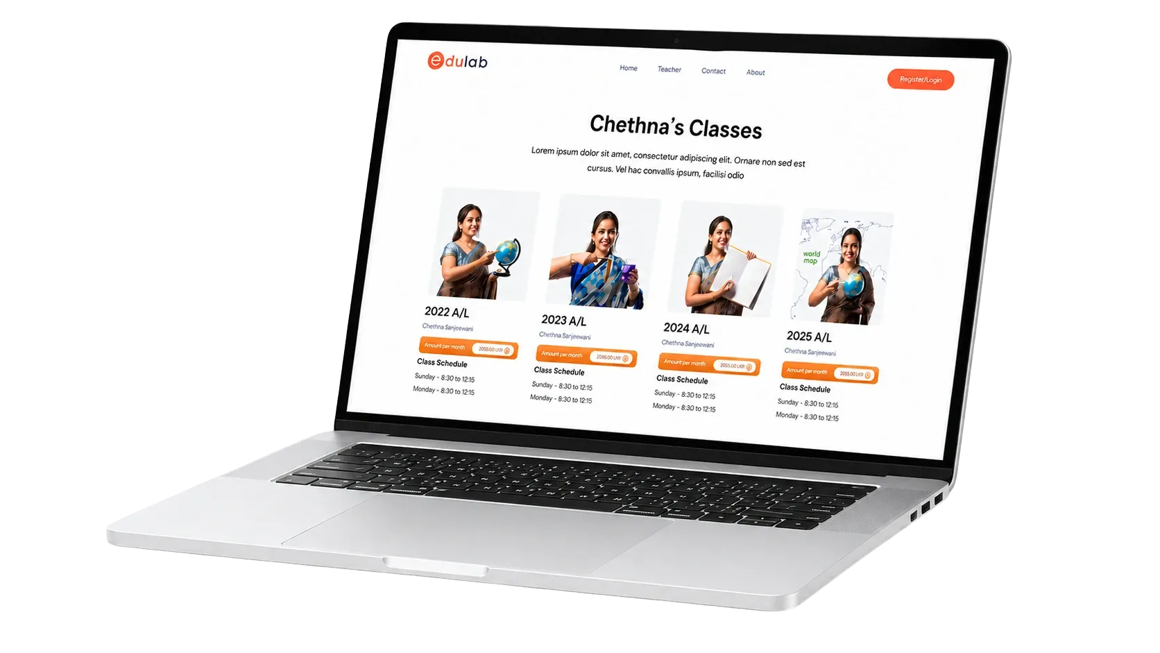 Edulab learning management system dashboard for tutors and students.