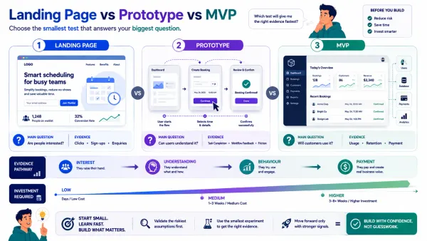Landing Page vs Prototype vs MVP: The Best Way to Test an Idea